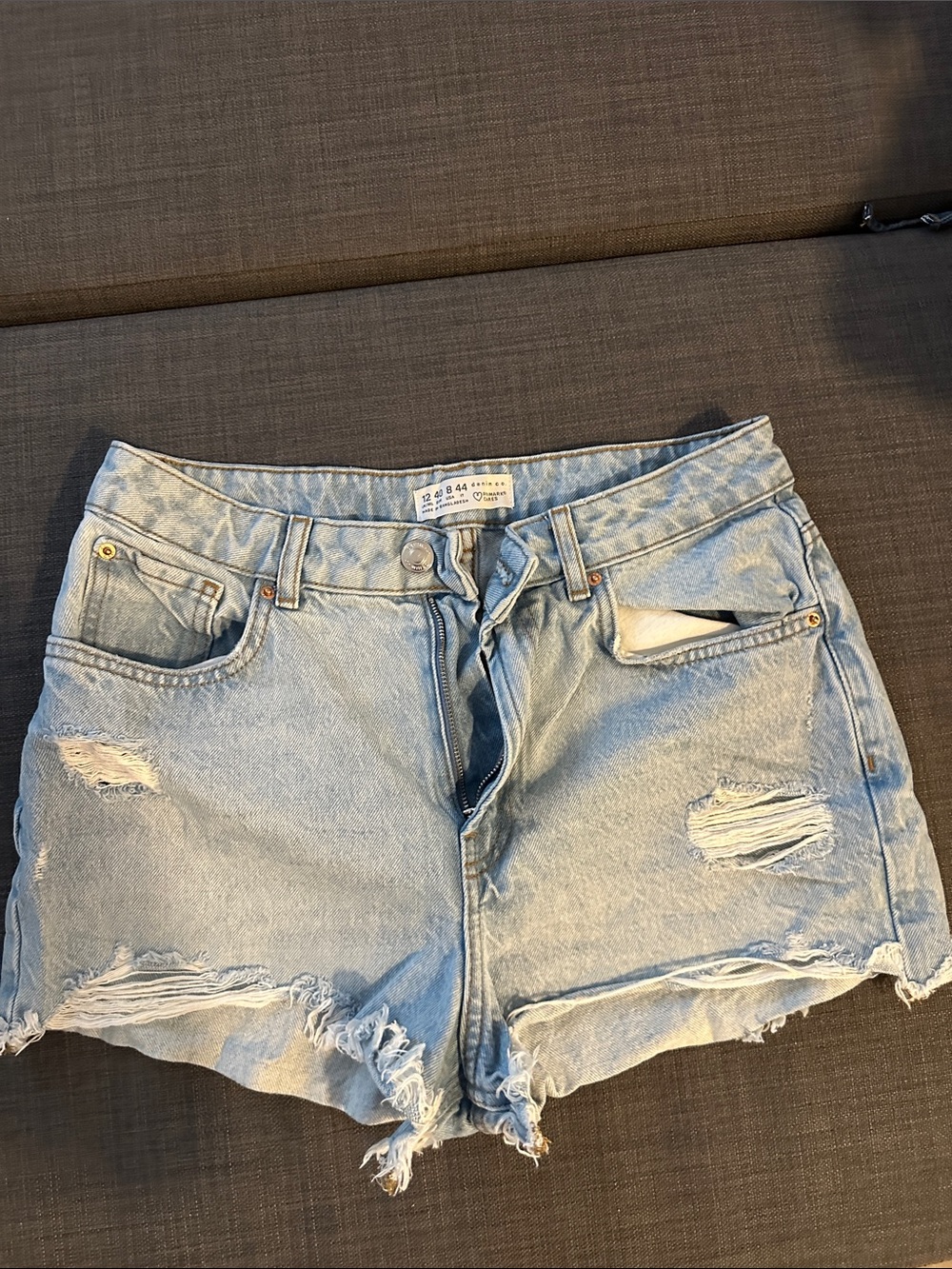 Primark Light Blue Distressed Denim Shorts